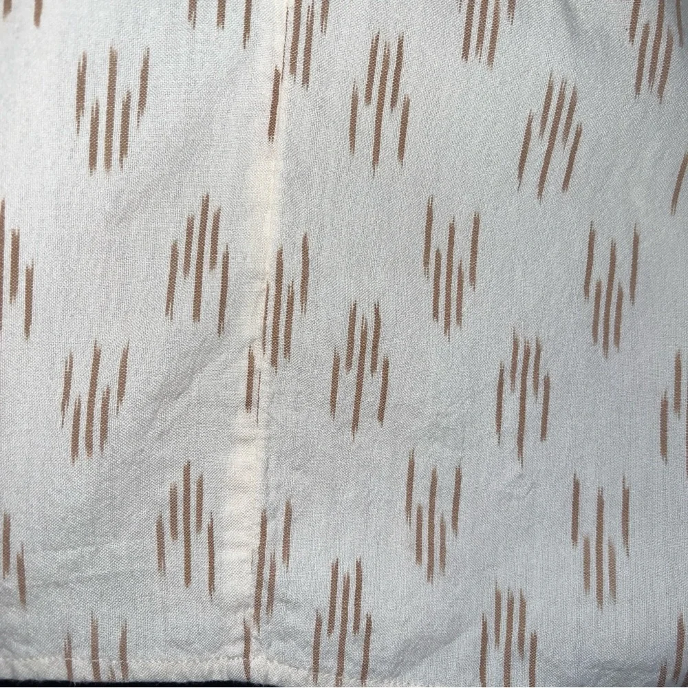 Madewell Cream Smocked Ruffle Straps Tank Top In Ikat Sz M - Picture 6 of 12